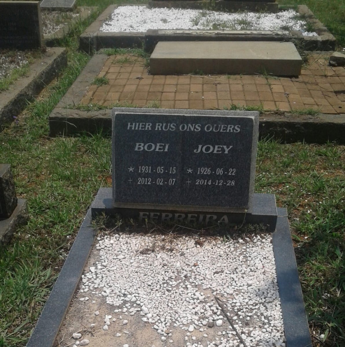 FERREIRA Boei 1931-2012 &amp; Joey 1926-2014