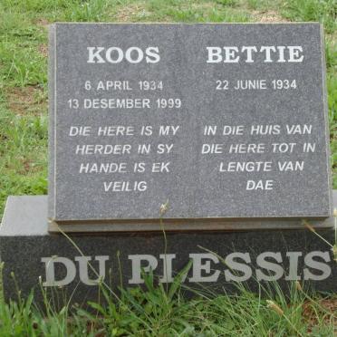 PLESSIS Koos, du 1934-1999 &amp; Bettie 1934-