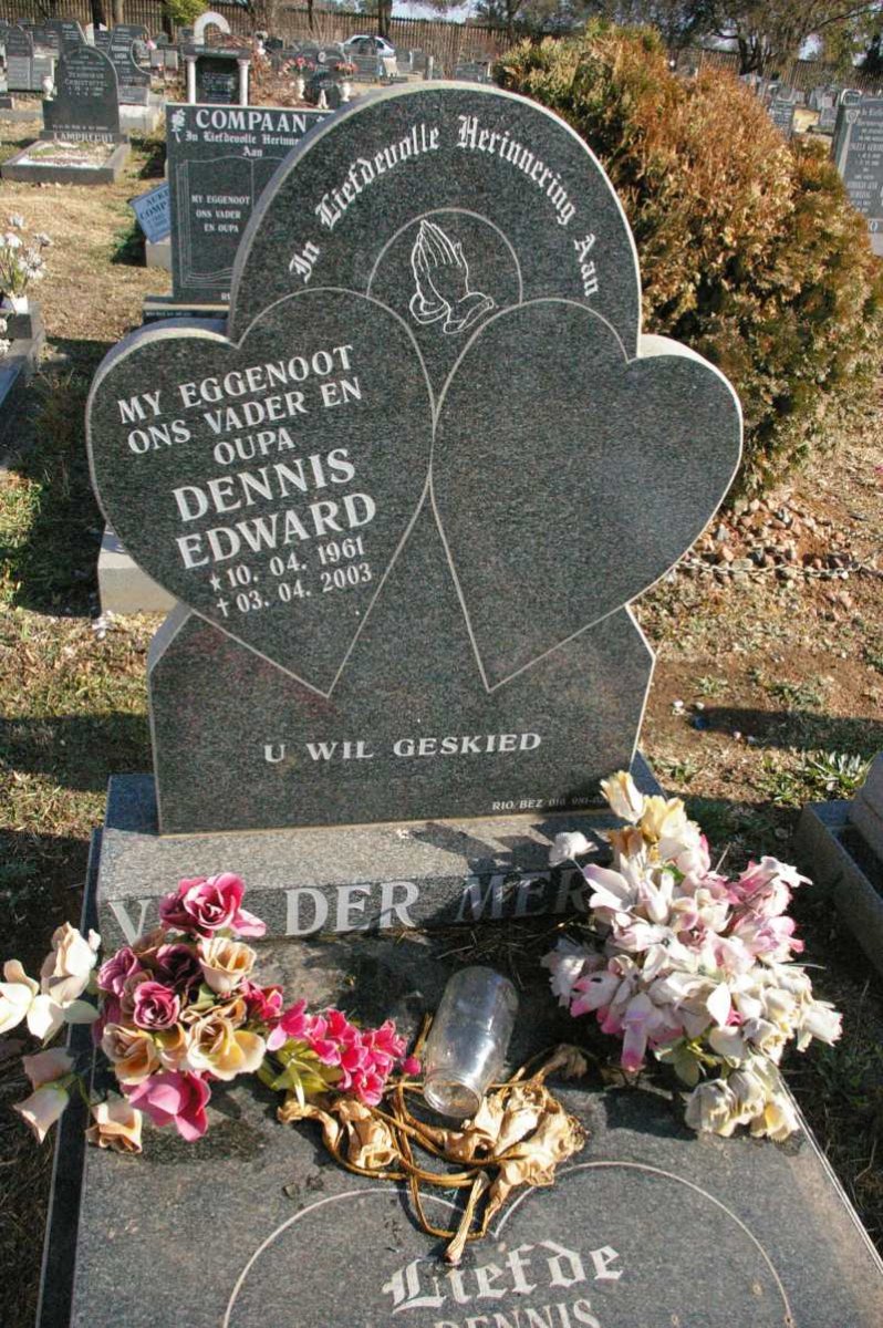 MERWE Dennis Edward, van der 1961-2003