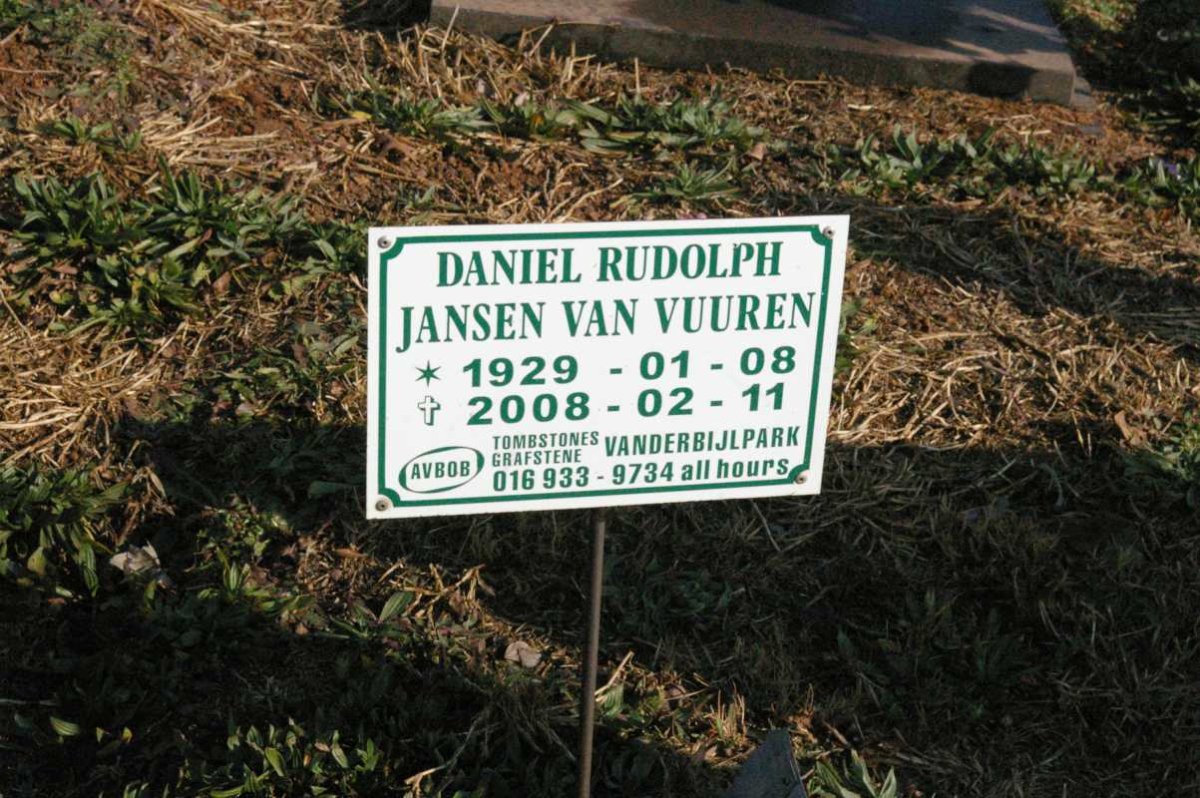 VUUREN Daniel Rudolph, Jansen van 1929-2008