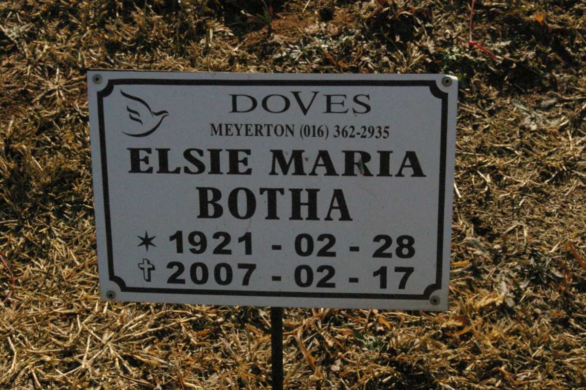 BOTHA Elsie Maria 1921-2007