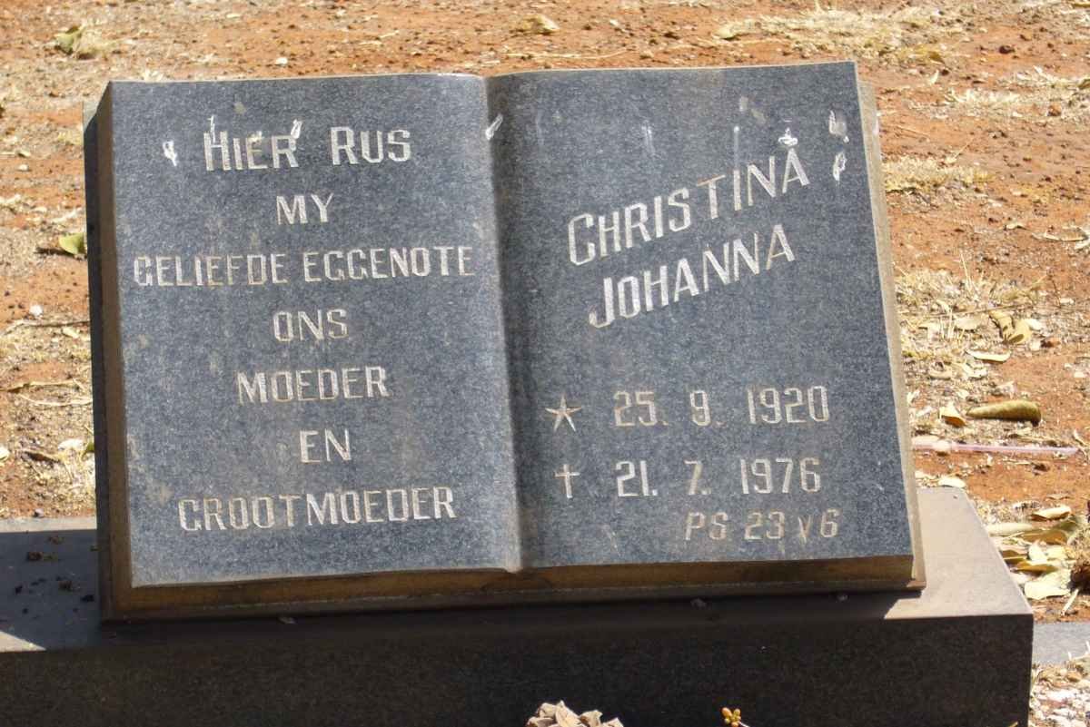 STEYN Johanna Christina nee SCHOEMAN voorheen PRINSLOO 1920-1976