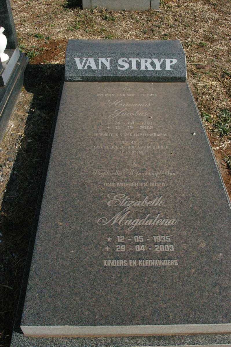 STRYP Hermanus Jacobus, van 1931-2002 &amp; Elizabeth Magdalena 1935-2003