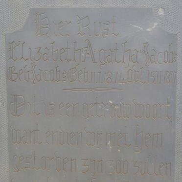 JACOBS Elizabeth Agatha nee JACOBS 1874-1897