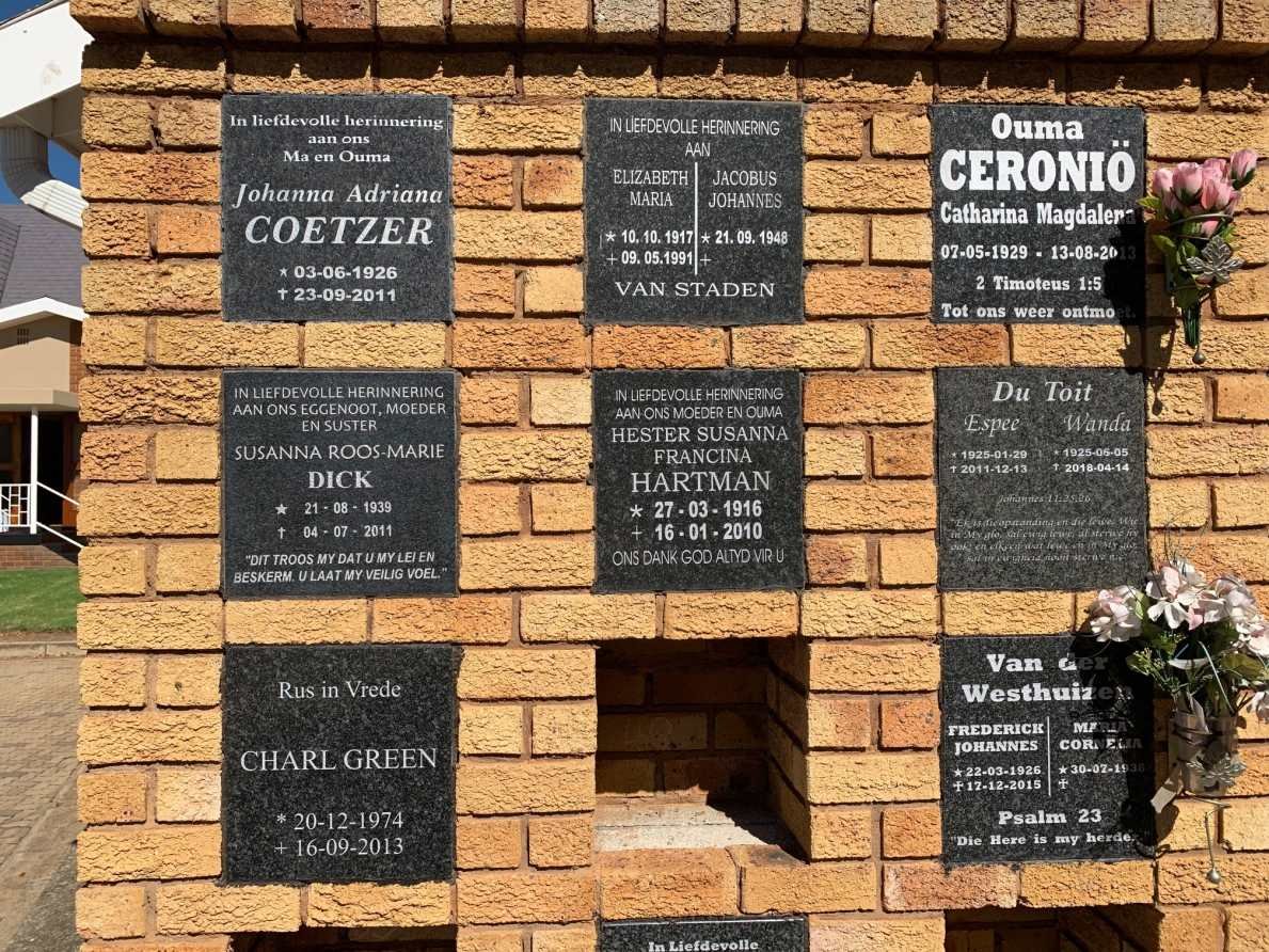 6. NG Gemeente Nigel-Suid Gedenkmuur