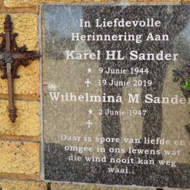 SANDER Karel H.L. 1944-2019 &amp; Wilhelmina M. 1947-