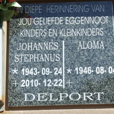 DELPORT Johannes Stephanus 1943-2010 &amp; Aloma 1946-