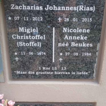 WILLEMSE Migiel Christoffel 1974-  & Nicolene Anneke BEUKES 1984- :: WILLEMSE Zacharias Johannes 2012-2015