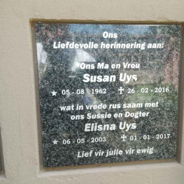 UYS Susan 1962-2016 :: UYS Elisna 2003-2017