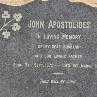 APOSTOLIDES John 1872-1942