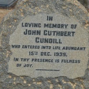 CUNDILL John Cuthbert -1939