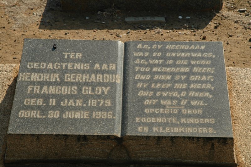 GLOY Hendrik Gerhardus Francois 1879-1936