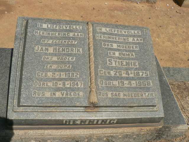 HENNING Jan Hendrik 1882-1947 &amp; Stienie 1875-1968