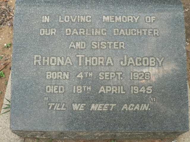 JACOBY Rhona Thora 1928-1945