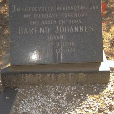 KRUGER Barend Johannes 1908-1974