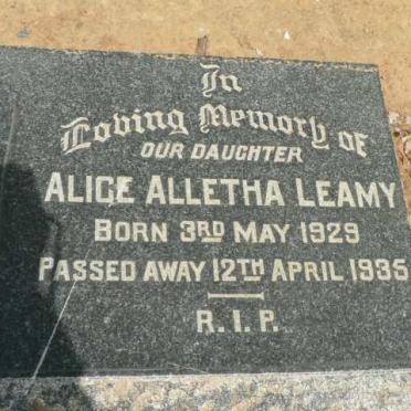 LEAMY Alice Alletha 1929-1935