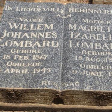 LOMBARD Willem Johannes 1867-1943 &amp; Magrietha Izabell 1887-1952