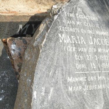 MYNHARDT Maria Jacoba nee VAN DER MERWE 1903-1950