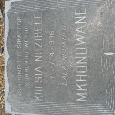 MKHONDWANE Khesia Nozibele -1938