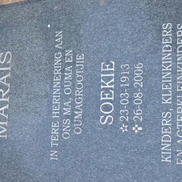 MARAIS Soekie 1913-2006
