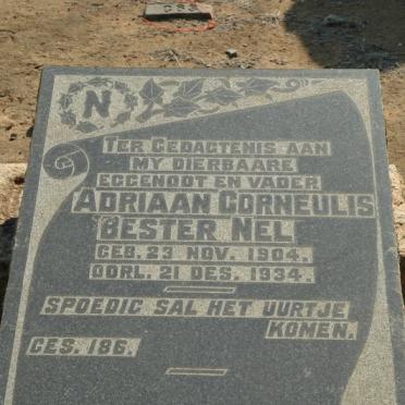 NEL Adriaan Corneulis Bester 1904-1934