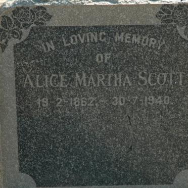 SCOTT Alice Martha 1862-1940