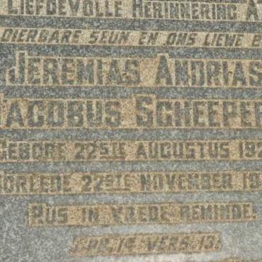 SCHEEPERS Jeremias Andrias Jacobus 1926-1945