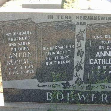 BOUWER Anton Michael 1910-1976 &amp; Anne Cathleen 1917-1983