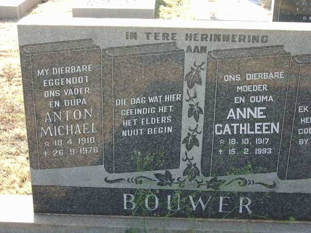 BOUWER Anton Michael 1910-1976 &amp; Anne Cathleen 1917-1983