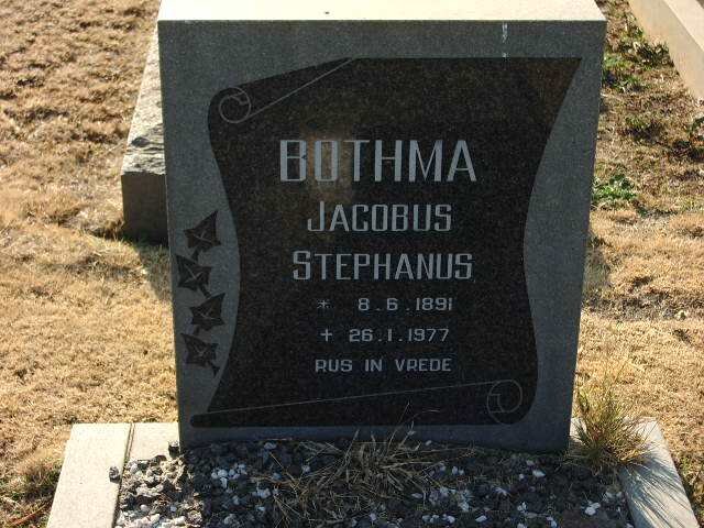 BOTHMA Jacobus Stephanus 1891-1977