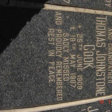 COOK Thomas Johnstone 1909-1987