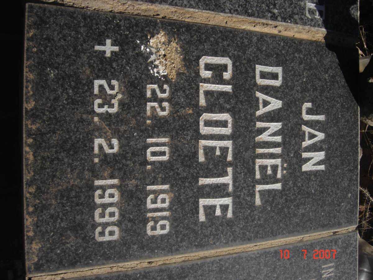 CLOETE Jan Daniel 1919-1999