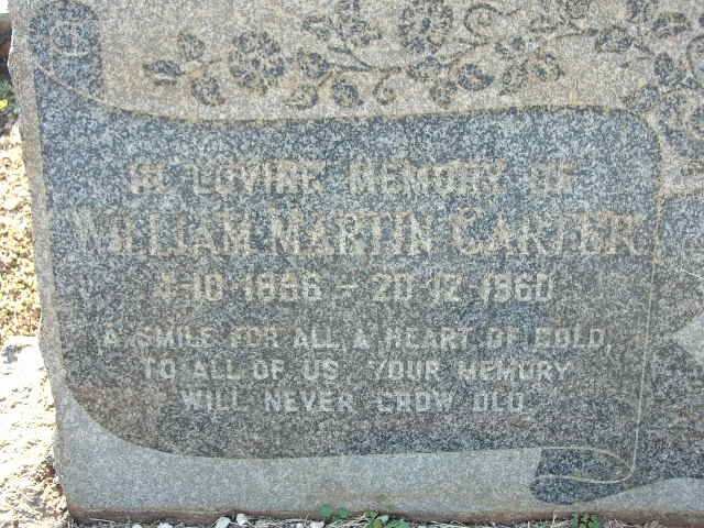 CARTER William Martin 18?6-1960