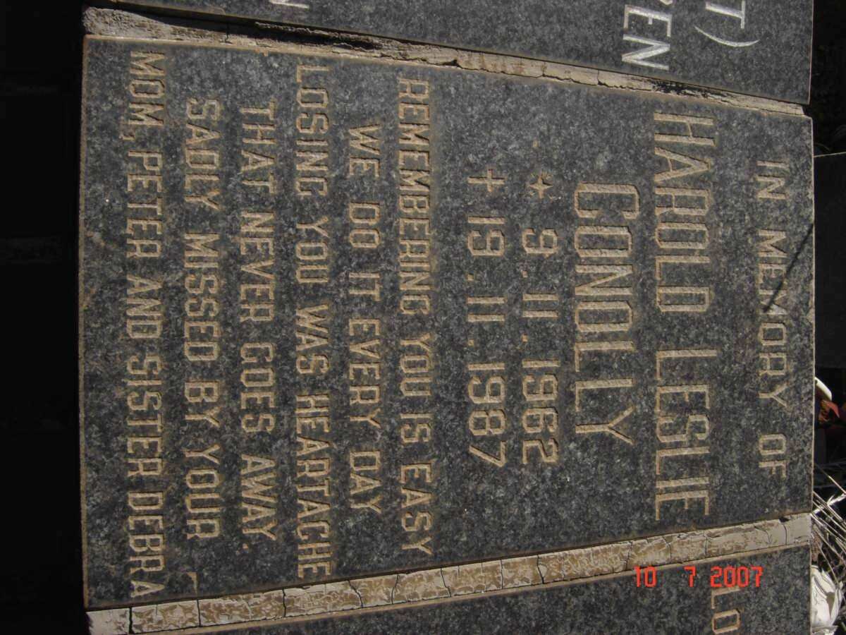 CONOLLY Harold Leslie 1962-1987