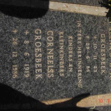 GROESBEEK Corneelis 1919-1986 &amp; Elena D.W.N. 1923-1986