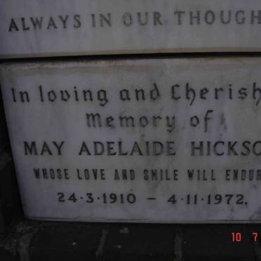 HICKSON May Adelaide 1910-1972