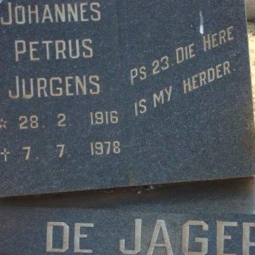 JAGER Johannes Petrus Jurgens, de 1916-1978