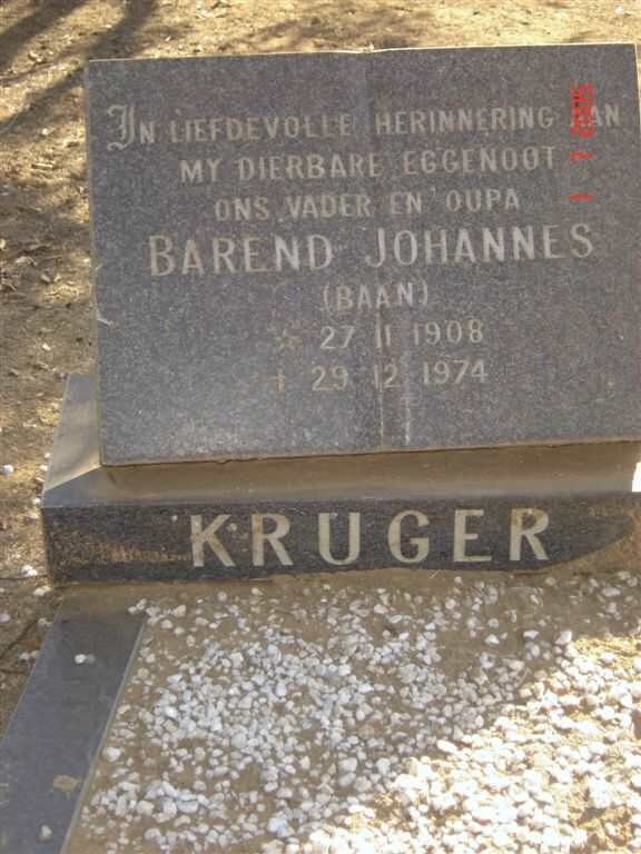 KRUGER Barend Johannes 1908-1974