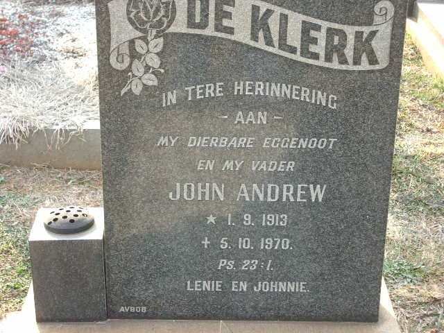 KLERK John Andrew, de 1913-1970
