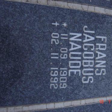 NAUDE Frans Jacobus 1909-1992