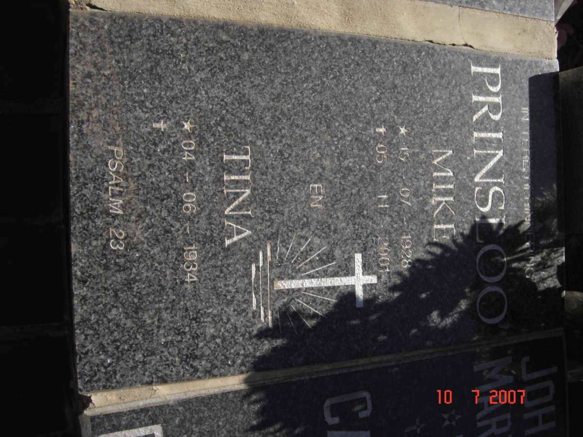 PRINSLOO Mike 1928-2001 &amp; Tina 1934-