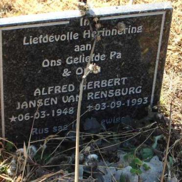 RENSBURG Alfred Cornelius, Jansen van 1948-1993