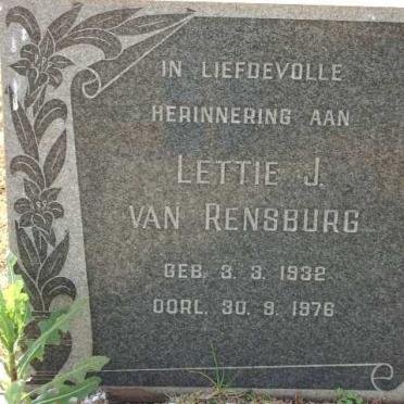 RENSBURG Lettie J., van 1932-1976