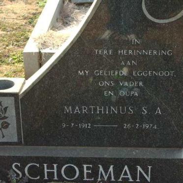 SCHOEMAN Marthinus S.A. 1912-1974