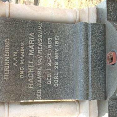 SCHEEPERS Rachel Maria nee JANSE VAN RENSBURG 1908-1961