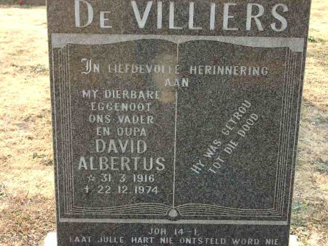 VILLIERS David Albertus, de 1916-1974