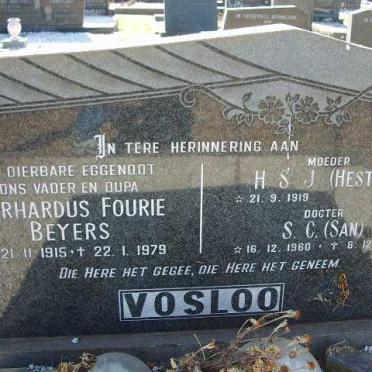 VOSLOO Gerhardus Fourie Beyers 1915-1979 &amp; H.S.J. 1919-  :: VOSLOO S.C. 1960-1997