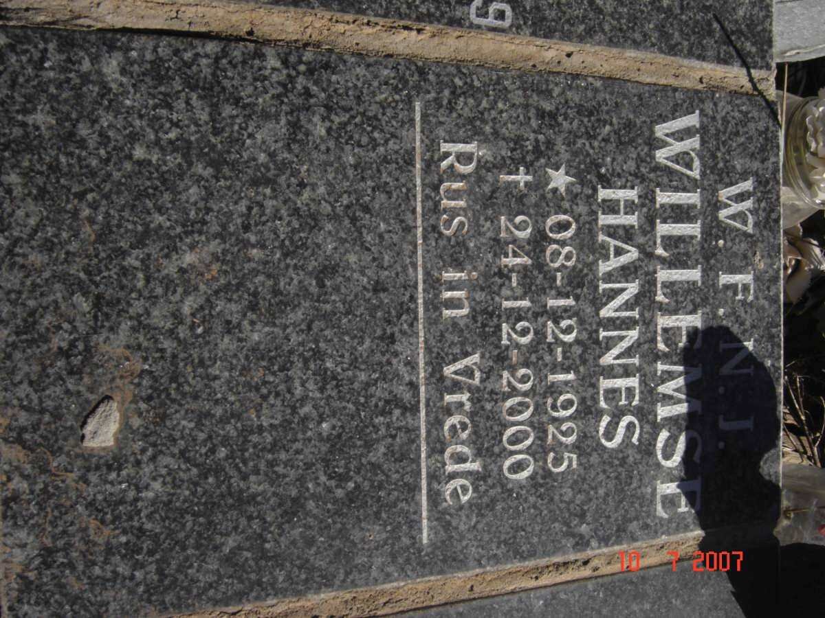 WILLEMSE W.F.N.J. 1925-2000