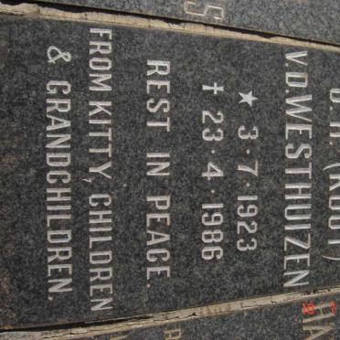 WESTHUIZEN J.H., van der 1923-1980