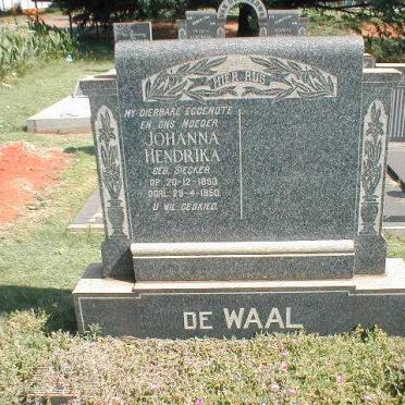 WAAL Johanna Hendrika, de 1893-1950